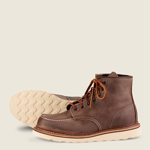 Botas Red Wing Heritage Hombre Kaki - Classic Moc – 6-Inch Rough & Tough Cuero - 421-RQJBHC